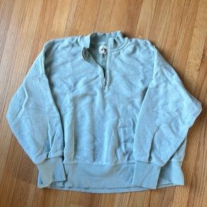 Madewell sea foam green 1/4 zip. Size large.